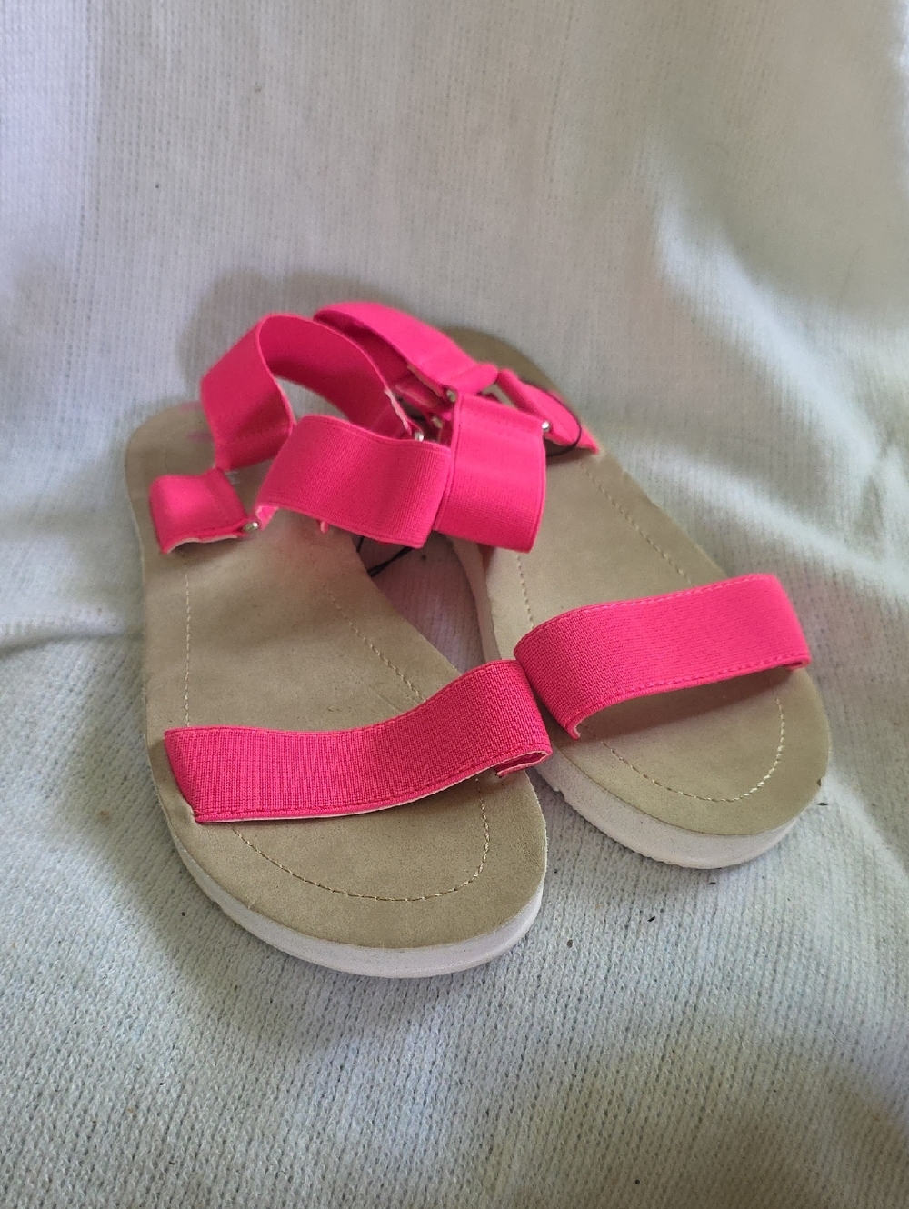 Madden Girl  Neon Pink Elastic Strap Sandals.  Size 8.5